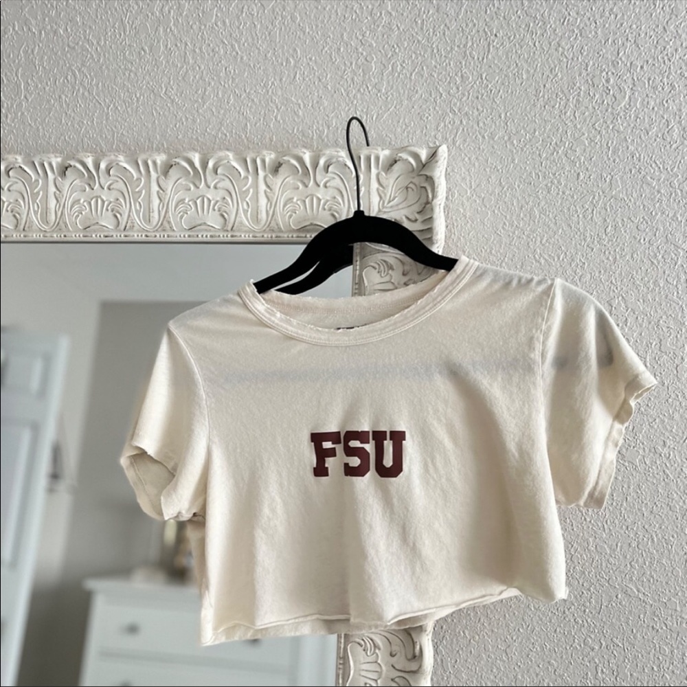 Size small aerie brand shirt with FSU logo added in dark brown/garnet